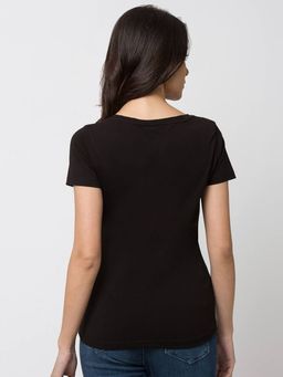 Spykar - Black Printed T-Shirt