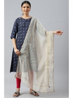 WISHFUL by W - Beige Ethnic Organza Dupatta