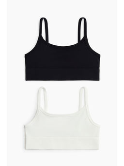H&M - Girls Multi-Color 2-Pack Seamless Sports Bra with Drymove
