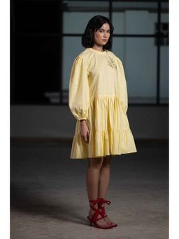 ORIGANI - Yellow Dandelion Tiered Dress