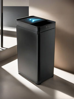 Fumato - 42L Black Automatic Dustbin With Sensor, Black