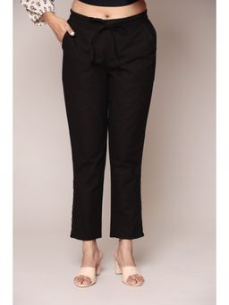 Zari Jaipur - Black Color Pant With Embroidery Work