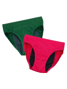 Adira - Girls Pink & Green Teen Period Panties (Pack of 2)