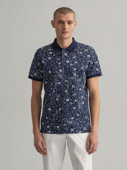 GANT - Blue Printed Polo T-Shirt