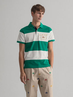 GANT - Green Stripes Polo T-Shirt
