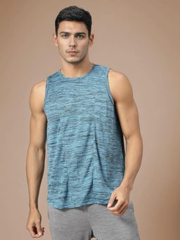 CHKOKKO - Sea Green Men Gym Tank Tops Green