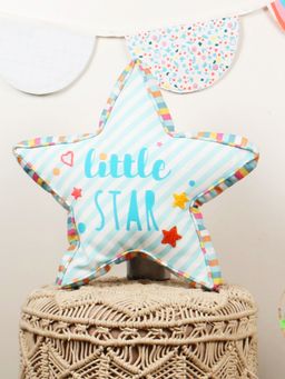 Sivya by Home - Micro Filled Star Shaped Cushion for kids 16x16 Inch -White and Blue Pack of 1