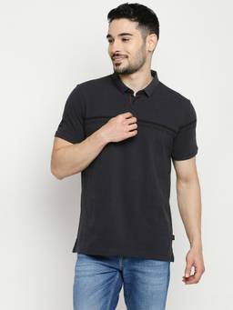 Spykar - Slate Grey Cotton Half Sleeve Printed Casual T-Shirt for Men