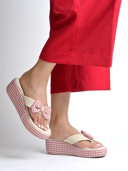 Shoetopia - Ethnic Pink Wedges For Women