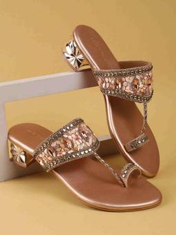 Metro - Women Rose Gold Sandal Heels