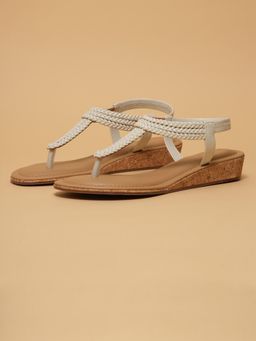 ERIDANI - Saima White Casual Sandal Heels