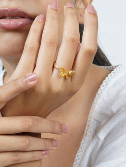 Joker and Witch - Joker & Witch Mabel Butterfly Yellow Stone Ring