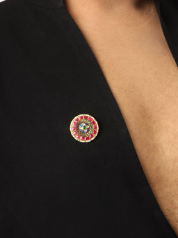 Ruby Raang Studio - Maroon Stone Brooch