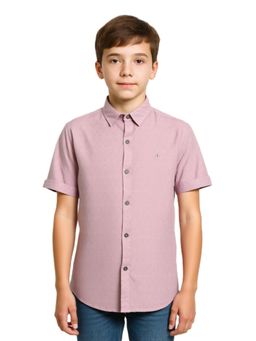 CAVIO - Mauve Boys Regular Fit Solid Shirt