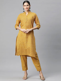 Readiprint - Womens Cotton Printed Straight Kurta with Trouser (Set of 2)