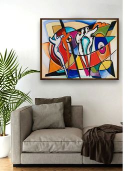 The Art House - Abstract Painting Multicolor (40X30 Inches)