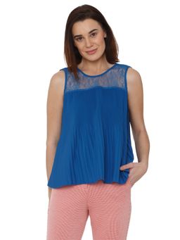 VERO MODA - Blue Solid Sleeveless Top