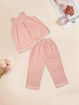 PSPeaches - Pink Cotton Casual Co-ord (Set of 2)
