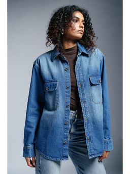 FREAKINS - Chrome Blue Women Denim Jacket