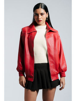 FREAKINS - Timeless Red Leather Jacket