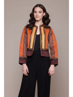 Label Ritu Kumar - Brown Carina Suede Jacket