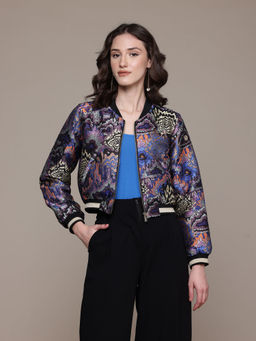 Label Ritu Kumar - Blue Leora Jacquard Jacket