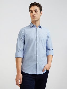 ColorPlus - Men Regular Fit Cotton Solid Navy Blue Casual Shirt