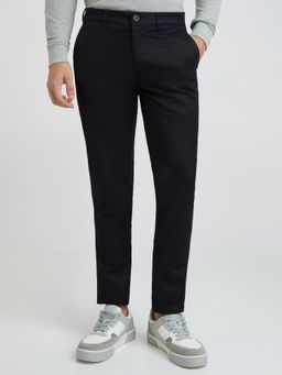 ColorPlus - Regular Fit Solid Black Casual Trouser