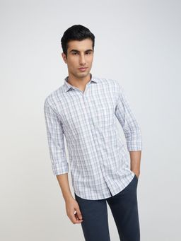 Park Avenue - Purple Slim Fit Checkered Shirt