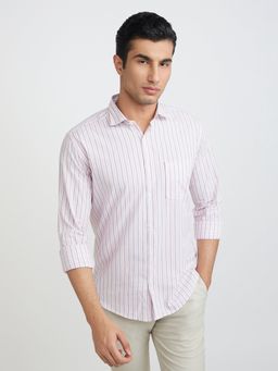 Park Avenue - Purple Slim Fit Striped Shirt