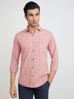 Park Avenue - Pink Slim Fit CheckePink Shirt