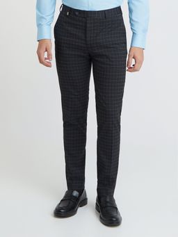 Park Avenue - Slim Fit Checkered Brown Trouser