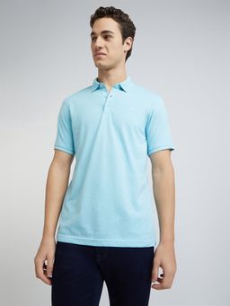 Park Avenue - Slim Fit Solid Blue T-Shirt