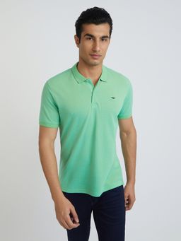 Park Avenue - Slim Fit Solid Green T-Shirt