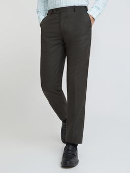 Park Avenue - Regular Fit Solid Grey Trousers
