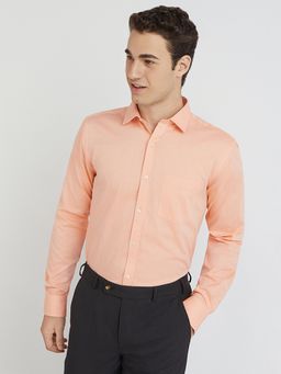Park Avenue - Slim Fit Printed Orange Formal Shirt