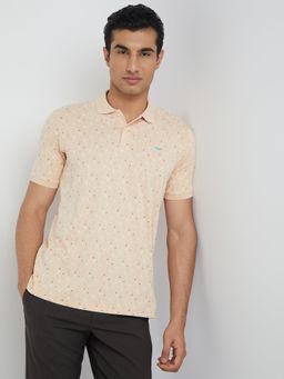Park Avenue - Slim Fit Printed Fawn Polo T-Shirt
