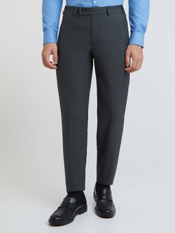 Park Avenue - Regular Fit Solid Dark Grey Trouser
