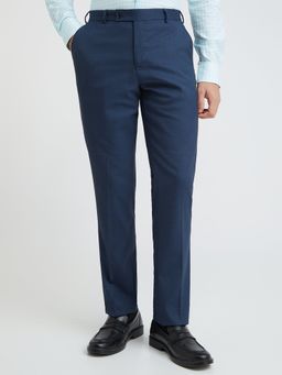 Park Avenue - Regular Fit Solid Dark Blue Formal Trouser