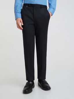 Park Avenue - Super Slim Fit Solid Fancy Blue Formal Trouser
