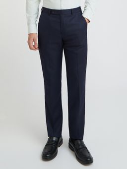 Park Avenue - Regular Fit Solid Dark Blue Formal Trouser
