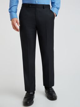 Park Avenue - Regular Fit Solid Dark Blue Formal Trouser