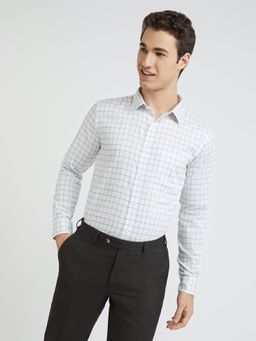 Park Avenue - Men Regular Fit Cotton Checks Blue Formal Shirt