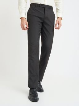Park Avenue - Regular Fit Striped Brown Trouser
