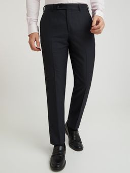 Park Avenue - Regular Fit Checkered Black Formal Trouser