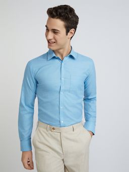 Park Avenue - Slim Fit Formal Shirt Full Sleeves Collar Neck Textured Red