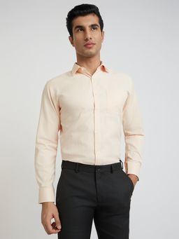 Park Avenue - Slim Fit Formal Shirt Full Sleeves Collar Neck Printed Orange