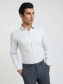 Park Avenue - Slim Fit Formal Shirt Full Sleeves Collar Neck Textured Off White