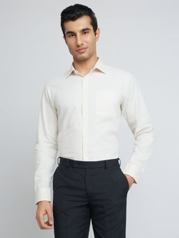 Park Avenue - Slim Fit Formal Shirt Full Sleeves Collar Neck Solid Off White