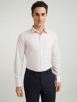 Park Avenue - Slim Fit Formal Shirt Full Sleeves Collar Neck Textured Pink